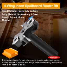 XCAN Milling Cutter 4-Flute Spoilboard Surfacing Router Bits 8 12mm Shank Wood Planer Bit Insert Carbide Slab Flattening Bit
