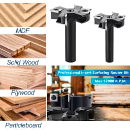 XCAN Milling Cutter 4-Flute Spoilboard Surfacing Router Bits 8 12mm Shank Wood Planer Bit Insert Carbide Slab Flattening Bit