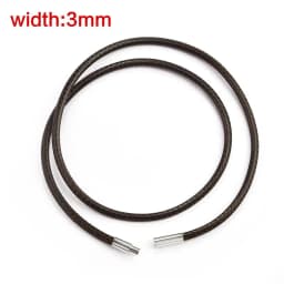 45-60cm Leather Chain Necklace For Women Men Leather Cord Wax Rope Chain Stainless Steel Clasp DIY Necklace Jewelry Accessories
