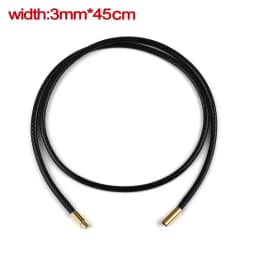 45-60cm Leather Chain Necklace For Women Men Leather Cord Wax Rope Chain Stainless Steel Clasp DIY Necklace Jewelry Accessories