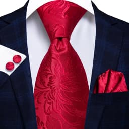 Hi-Tie Designer Red Burgundy Plaid Wedding Tie For Men Handky Cufflink Gift Mens Necktie Fashion Business Party silk Dropshiping