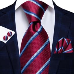 Hi-Tie Designer Red Burgundy Plaid Wedding Tie For Men Handky Cufflink Gift Mens Necktie Fashion Business Party silk Dropshiping
