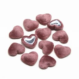 17mm 50pcs Flannel Fabric Covered Heart Shape Buttons Flatback Cabochon DIY Home Decoration Scrapbook Craft Accessories