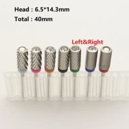New Silver! Quality 6.5mm Diamond Big Round Top Barrel Original Tungsten Steel Carbide Manicure Nail Drill Bit File Accessories