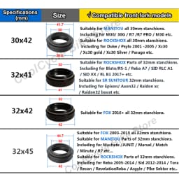 EZMTB Fork SEAL KIT Dust Wiper Foam Ring 30 32-40MM For FOX/ROCKSHOX/MANITOU/SR SUNTOUR/MARZOCCHI/X-FUSION MTB Bike Front Fork