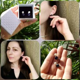 Cute 925 Sterling Silver Stud Piercing Earrings for Women,White Freshwater Natural Pearl Earrings Wife Mother Gift Pink Black