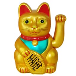 5"/6"H Chinese Feng Shui Beckoning Cat Wealth White Waving Fortune Lucky Cat Gold Silver Best Gift for Good Room Decors 5 Colors