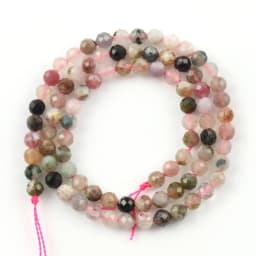Natural Faceted Agates Moonstone Tourmaline Prehnites Jades Stone Beads For Jewelry DIY Making Bracelet Accessories 15'' 2 3 4mm