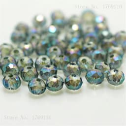 Isywaka B-Multicolor 4*6mm 50pcs Rondelle Austria Faceted Crystal Glass Beads Loose Spacer Round Beads for Jewelry Making