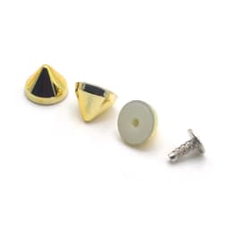 100Sets Silver Gold Black Plated ABS Cone Punk Studs Rivets Spikes for Shoes Bag Garment Decoration 6.5x5.5mm