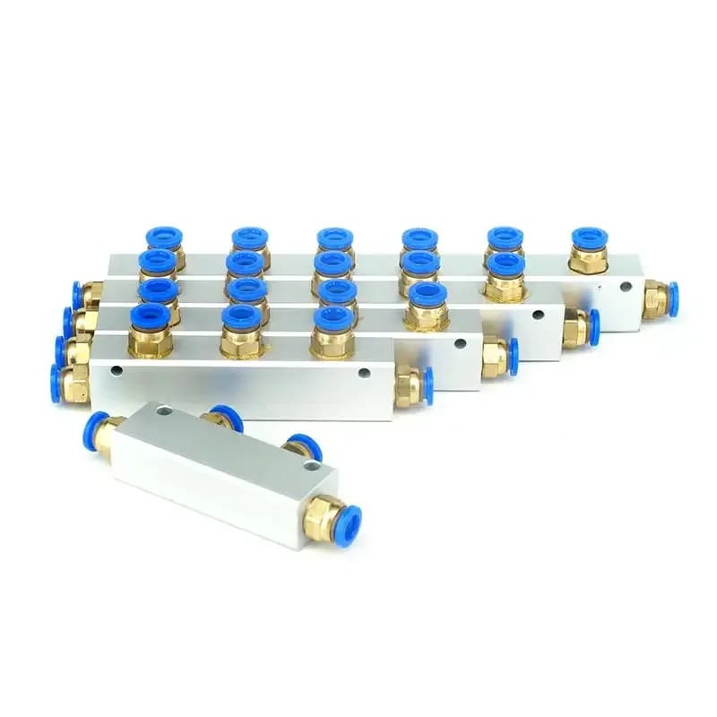 Pushfit 8mm 2/3/4/5/6/7/8/9/10 Ways Pneumatic Air Manifold Block Splitter 20x25mm With Couplers