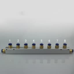 Pushfit 8mm 2/3/4/5/6/7/8/9/10 Ways Pneumatic Air Manifold Block Splitter 20x25mm With Couplers