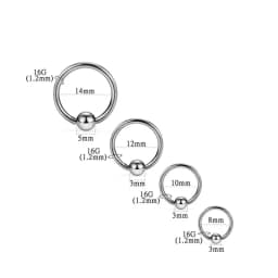 G23 Solid Titanium Circular Bead Ring Closer Ring Nose Lip Ring Labret Ear Tragus Helix Cartilage Daith Earrings Piercing