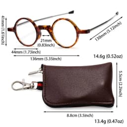 1PC Lightweight Mini Reading Glasses for Women & Men Compact Folding Reading Eyeglasses Portable Readers with Keychain Case