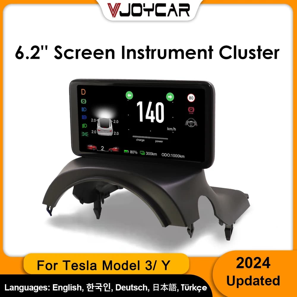 Vjoycar 6.2'' Inch Dashboard Cluster Instrument Model 3 Y HUD Screen HD LCD Speedometer For Tesla Modification Car Accessories