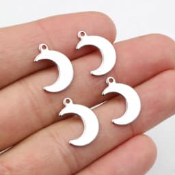 30pcs 16x11mm No Fade Charms 316 Stainless Steel Moon Cute Bracelet Necklace Pendant Charms DIY Jewelry Making Findings