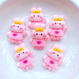 10Pcs New Cute Mini Cartoon Rabbit, Bear Flat Back Resin Cabochons Scrapbooking DIY Jewelry Craft Decoration Accessorie