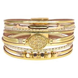 WELLMORE New Leather Bracelets for Women BOHO Charm Bracelets Gold Alloy Metal Female Jewelry Wholesale Dropshipping