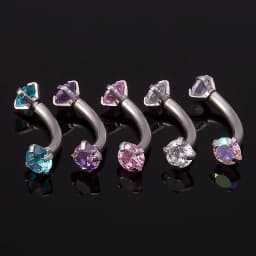 Crystal Eyebrow Piercing Curved Barbell Daith Stud Earring Helix Jewelry Rook Cartilage Tragus Earrings Eyebrow Ring Labret Stud
