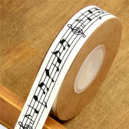 15mm" 5/8" 10M/lot Black Musical notes printed materials Cotton Ribbon DIY Sewing Wedding Decoration handmade hair accessories