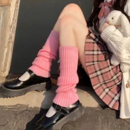 Gothic Women's Striped Leg Warmers Lolita Long Socks Knitted Leggings Japanese Sweets Winter Socks Kawaii Arm Ankle Warmers