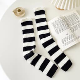Gothic Women's Striped Leg Warmers Lolita Long Socks Knitted Leggings Japanese Sweets Winter Socks Kawaii Arm Ankle Warmers