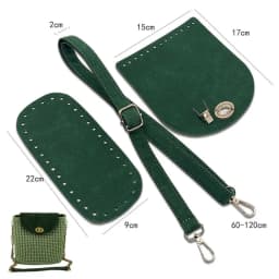 3Pcs/Set Woven Faux Leather Shoulder Bag Bottom Knitted Handbag Strap Crochet Bag For DIY Handmade Bag Backpack Accessories