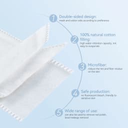 ANLAN 150pcs Extra Thick Facial Cotton Pad 75*75mm Disposable Double-side 3 Layer Soft Makeup Remover Pads