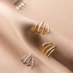 New Design Stainless Steel Cubic Zirconia Stud Earrings for Woman Claw Ear Hook Clip Korean Fashion Jewelry Unusual Girls