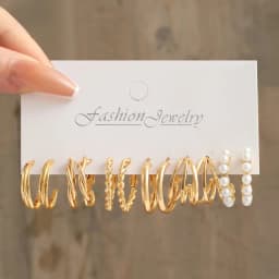 Silver Color Pearl Twist Hoop Earrings Set For Women Jewelry pendientes Vintage Circle Geometric Dangle Earrings Trendy Gifts