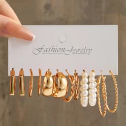 Silver Color Pearl Twist Hoop Earrings Set For Women Jewelry pendientes Vintage Circle Geometric Dangle Earrings Trendy Gifts