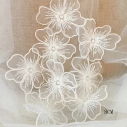 5Pcs White Embroidered Flowers Patches Fabric Applique Sewing Patch Repair For Wedding Bags Headwear Accessories DIY Crafts