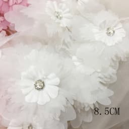 5Pcs White Embroidered Flowers Patches Fabric Applique Sewing Patch Repair For Wedding Bags Headwear Accessories DIY Crafts