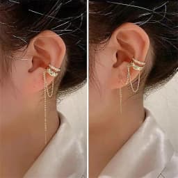 1 PC Non-Piercing Ear Cuff for Women Gold Color Link Tassel Earrings Hiphop Bohemian Fake Cartilage Earring Fashion Clips On