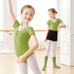 Toddler Girls Ballet Leotards Gymnastics Leotard Dance Bodysuits Cotton Short/Long Sleeve Dance Wear Ballet Bodysuit for Dancing
