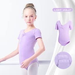 Toddler Girls Ballet Leotards Gymnastics Leotard Dance Bodysuits Cotton Short/Long Sleeve Dance Wear Ballet Bodysuit for Dancing