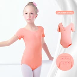 Toddler Girls Ballet Leotards Gymnastics Leotard Dance Bodysuits Cotton Short/Long Sleeve Dance Wear Ballet Bodysuit for Dancing