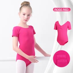 Toddler Girls Ballet Leotards Gymnastics Leotard Dance Bodysuits Cotton Short/Long Sleeve Dance Wear Ballet Bodysuit for Dancing