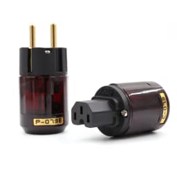Pair Eu Plug Schuko Power Connecter 24K Gold Plated European Plug Male Female P-029 079 046 078 Diy Power Cable