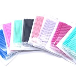 Long Head Bendable Micro Brushes Lash Extensions Eyelash Glue Cleaning Brush for Eyelashes