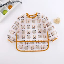 2025New Cute Baby Bibs Children Baby Stuff Toddler Waterproof Long Sleeve Art Smock Feeding Bib Apron for Kids 0-6 Years