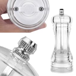 Salt and Pepper Grinder Set, Manual Pepper Mills, Salt Grinder Peppercorn Grinders with Adjustable Coarseness-Clear