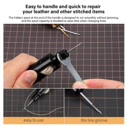 WUTA Leather Sewing Awl Thread Kit Speedy Stitching Hand Sewing Machine Tools Kit Leather Craft Stitcher Shoemaker Canvas Repair