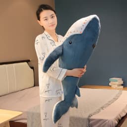 55-135cm Giant Size Whale Plush Toy Blue Sea Animals Stuffed Huggable Shark Soft Pillow Gift