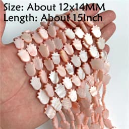 Natural Stone Shell Beads Charm Pink Loosely Spacer Beaded Dyed Mother of Pearl Shell Bead for DIY Bracelets Earrings Necklaces