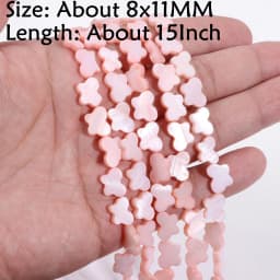 Natural Stone Shell Beads Charm Pink Loosely Spacer Beaded Dyed Mother of Pearl Shell Bead for DIY Bracelets Earrings Necklaces