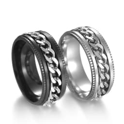 Anxiety Relaxing Ring For Men Spinner Fidgets Rings Stainless Steel Rotate Freely Chain Joint Ring Accessories Anillos De Hombre