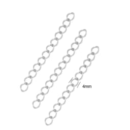 50Pcs Stainless Steel 2 Inch Extension Chain Bracelet Extended Chains Tail Extender for DIY Jewelry Making Necklaces Bracelets
