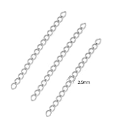 50Pcs Stainless Steel 2 Inch Extension Chain Bracelet Extended Chains Tail Extender for DIY Jewelry Making Necklaces Bracelets