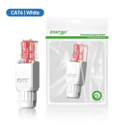 2PCS RJ45 CAT6A CAT6 Connector, ZoeRax Tool Free Ethernet Termination Plugs, 23AWG to 26AWG Cable Internet Plug Toolless